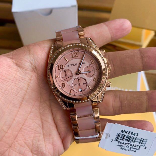 Chosmogragh Watch With Rose Gold Metal Case & Pink Dial Dated Multicolor Strap Watch For Women's Design For Girl Or Woman Best Gift Date Watch- MK-3607