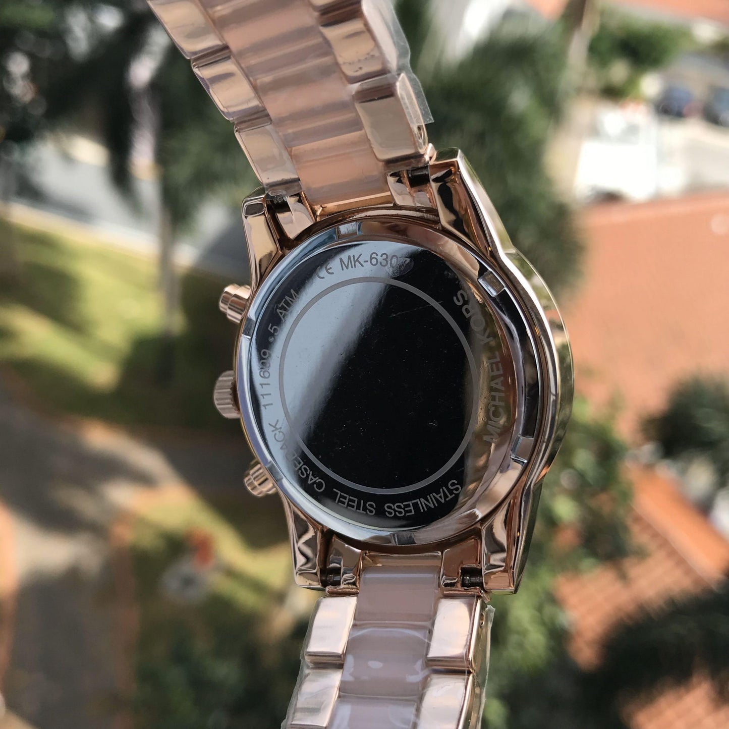 Chosmogragh Watch With Rose Gold Metal Case & Pink Dial Dated Multicolor Strap Watch For Women's Design For Girl Or Woman Best Gift Date Watch- MK-3607