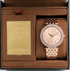 MK Darci Rose Gold Diamond Case Women's Watch for Girl or Woman Rose Gold Dial MK3192