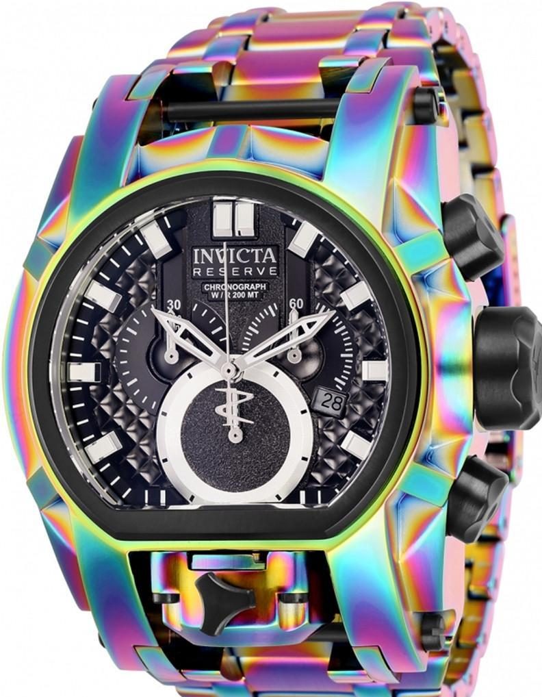 Invicta Reserve Mens 52mm Bolt Zeus Magnum Ranbow Swiss Quartz Dual Movement Iridescent Men's Watch INC-RAIN