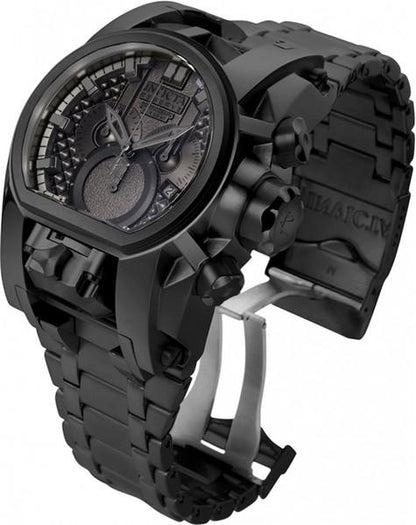 Invicta Reserve Mens 52mm Bolt Zeus Magnum Black Swiss Quartz Dual Movement Iridescent Men's Watch INC-BLK