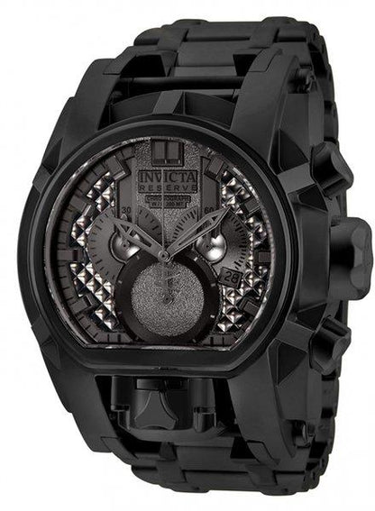 Invicta Reserve Mens 52mm Bolt Zeus Magnum Black Swiss Quartz Dual Movement Iridescent Men's Watch INC-BLK