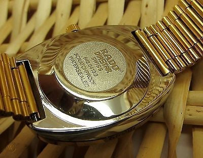 Rado Round Diastar R12413074-4 Automatic Analog Gold Strap Date Men's Watch With White Gold Dial Classic Formal Party Wear for Men's