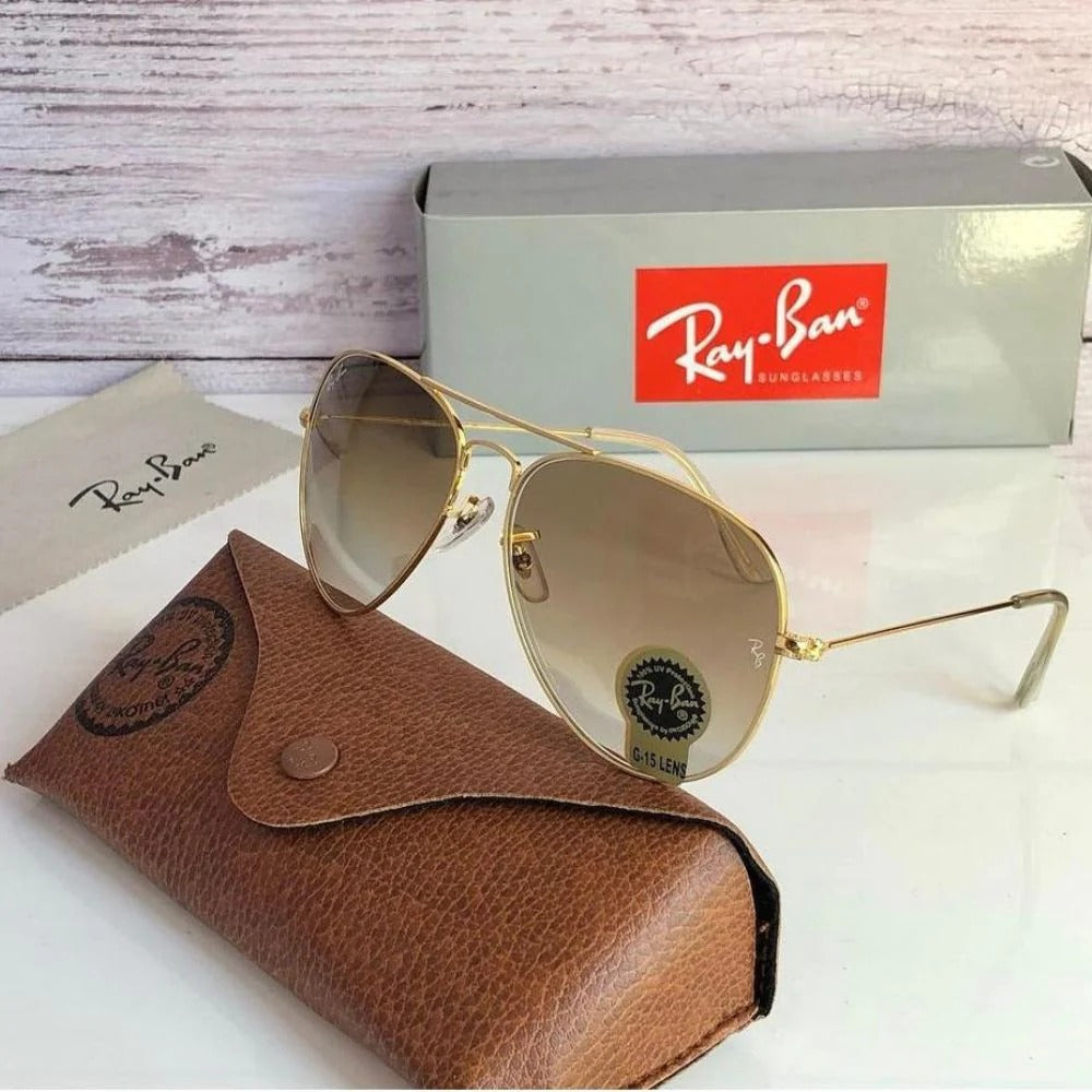 Rayban Golden Frame Greyish Glass For Men RB-921