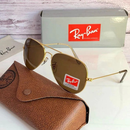 Rayban Golden Frame Brownish Glass For Men RB-922