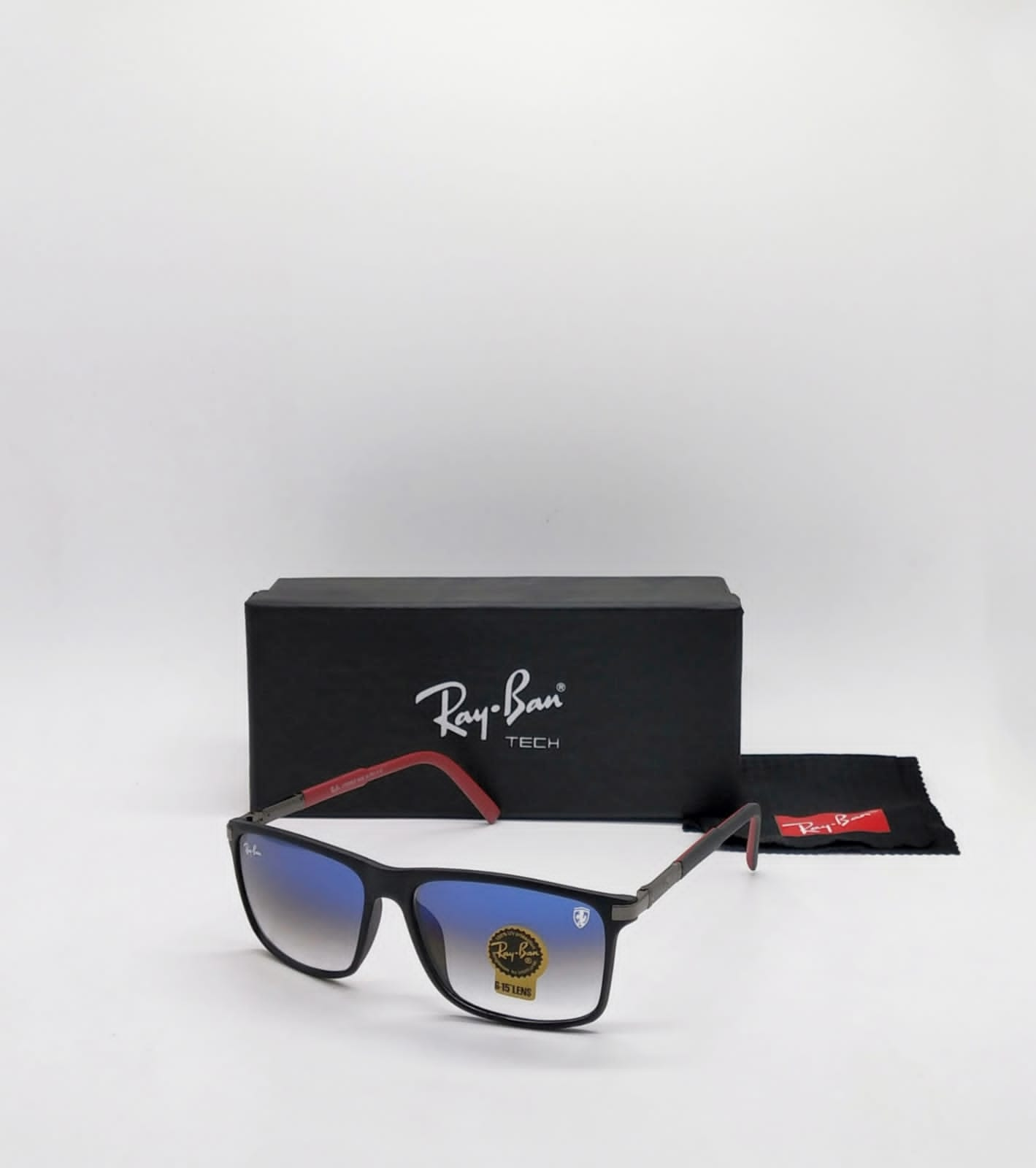 Brand New stylish Men's And Women's Sunglass Heavy Quality Black Frame With Blue Lences RB-SUN-04