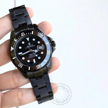 ROLEX BLACK Submarine Automatic Black Strap Men's Watch For Man RLX-BLK Black Dial Gift Watch