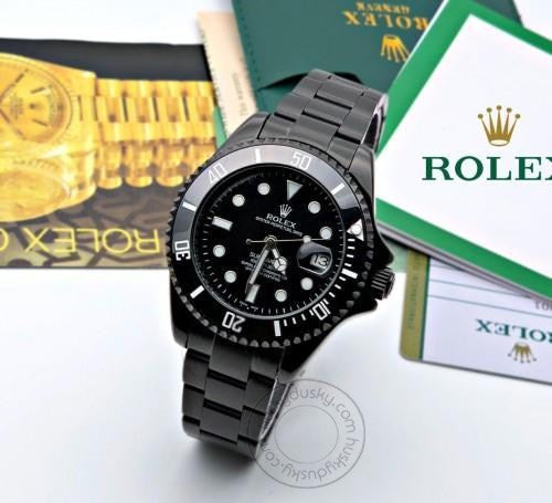 ROLEX BLACK Submarine Automatic Black Strap Men's Watch For Man RLX-BLK Black Dial Gift Watch