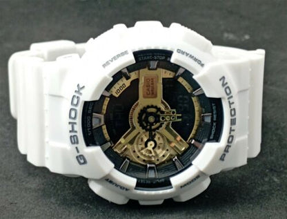 Casio G-Shock Analog-Digital G Shock White Gshock Gold Dial Mens Watch For Man Or Women  GA-110GW Gift