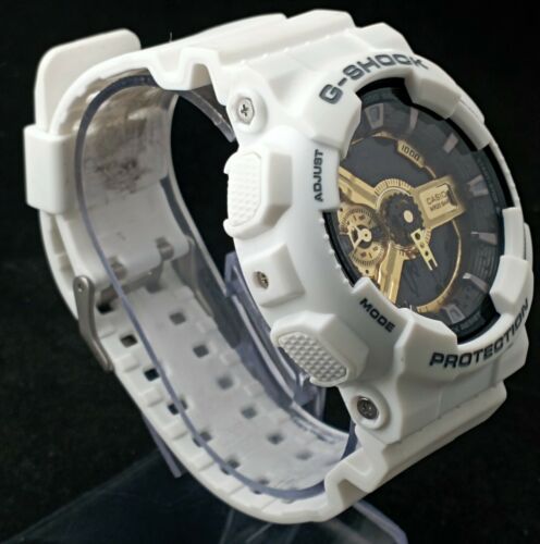 Casio G-Shock Analog-Digital G Shock White Gshock Gold Dial Mens Watch For Man Or Women  GA-110GW Gift