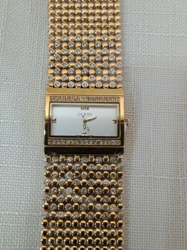 Large Gold Plated and Rhinestone Fashion Watch Gold Color Case With White Dial Watch With Diamond Strap Braclet Watch For Woman Or Girl Gold Dial Gift Watch GC-1020