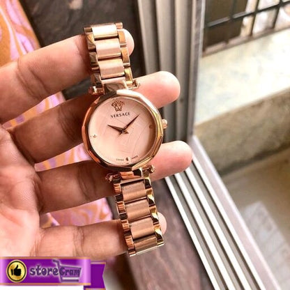 Gold Strap New Stylish Branded Women's Bracelet Watch For Women And Girls Rose Gold Dial Ver-H563282 Genuine Formal look Watch