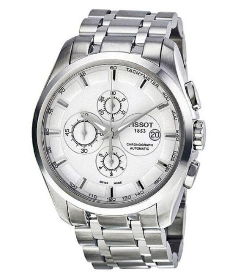 Tissot Chronograph Mens Watch Silver White Metal Formal Casual Watch for Man TS-SS01