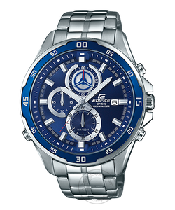 Casio Edifice EFR-547D-2AVUDF Illuminator Metal Chronograph Silver Color Blue Dial Men's Watch