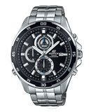 Casio Edifice EFR-547D-1AV Illuminator Metal Chronograph Silver Color Black Dial Men's Watch