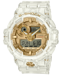 Casio G-shock Analog Digital Transparent Belt Men's Watch For Man GA-735E-7A Glacier Gold Dial Day And Date Gift Watch Shock