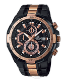 Casio Edifice Men's Black Gold Copper Tachymeter Chronograph Watch EF 539BKG