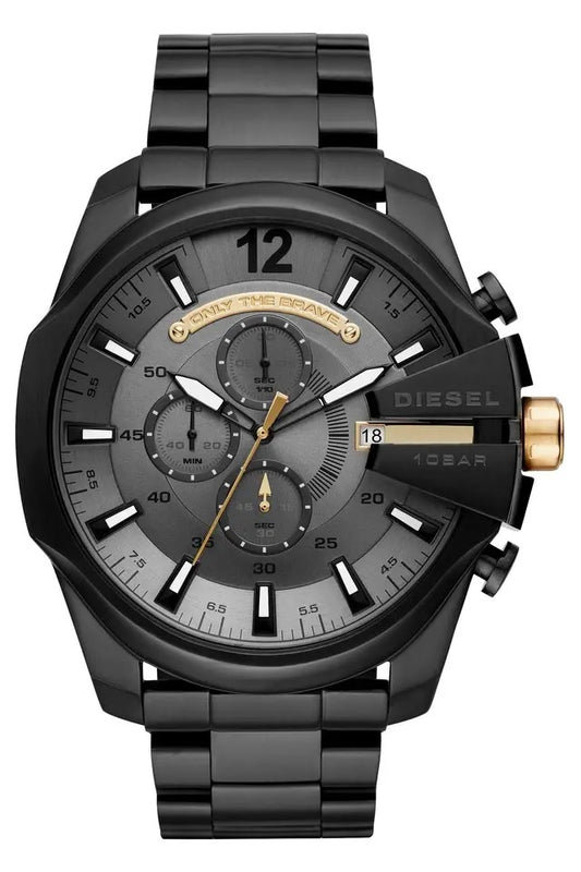 Diesel Men's Black Stainless Steel Bracelet with black Analogue Dial Quartz Movement DZ-4466