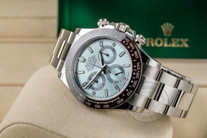 ROLEX Chronograph Daytona Automatic Silver Blue Metal Mens Watch for Man Rlx-Blue-Dial