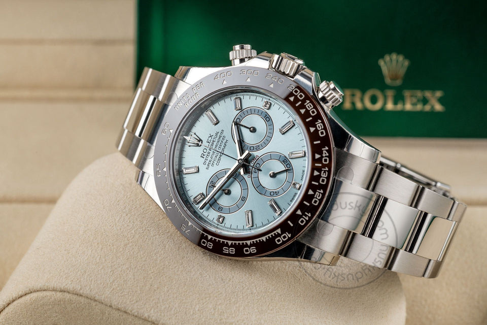 ROLEX Chronograph Daytona Automatic Silver Blue Metal Mens Watch for Man Rlx-Blue-Dial